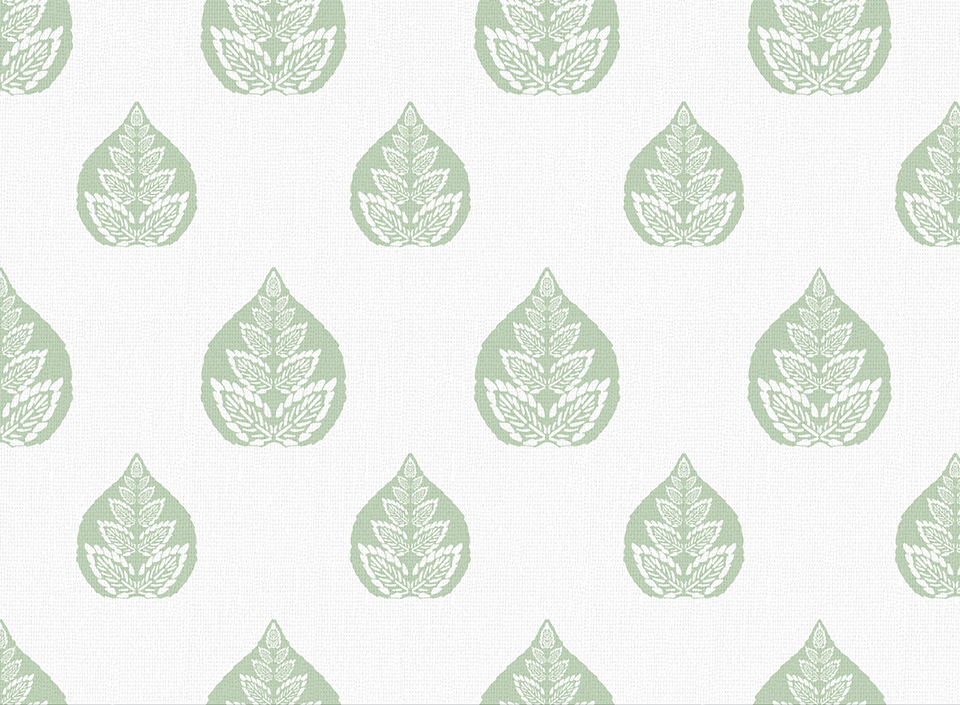 Banyan - Celadon Green Textile Print by Behl Designs