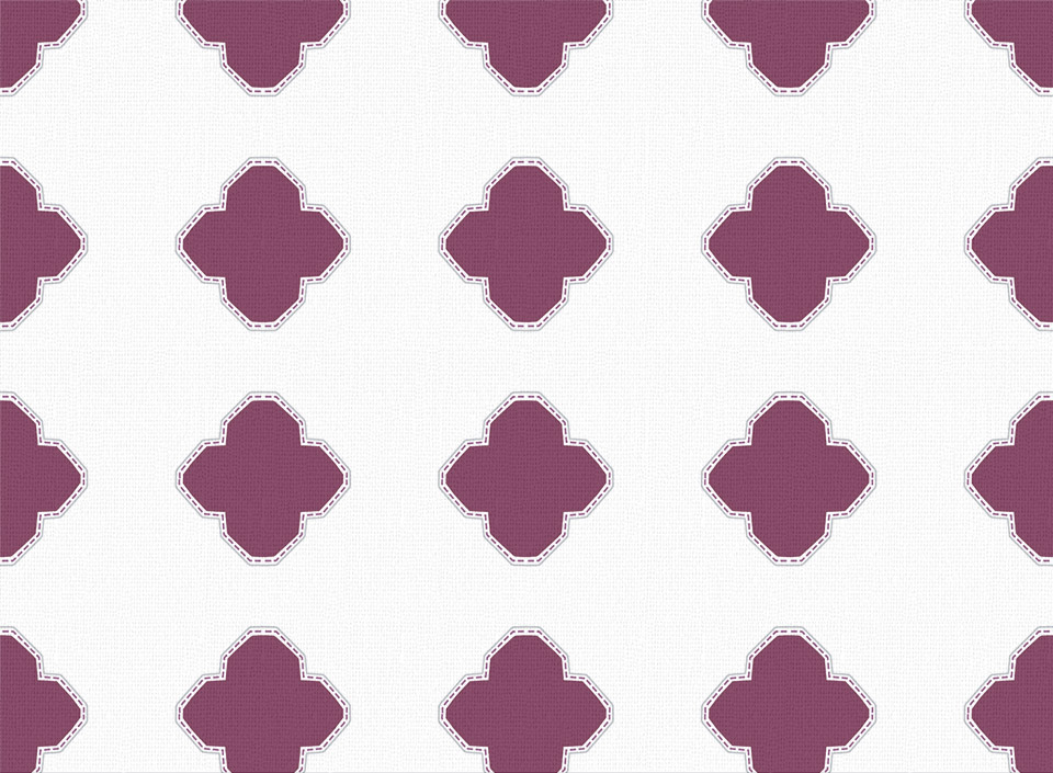 Textile - Print with Embroidery - Alhambra - Plum
