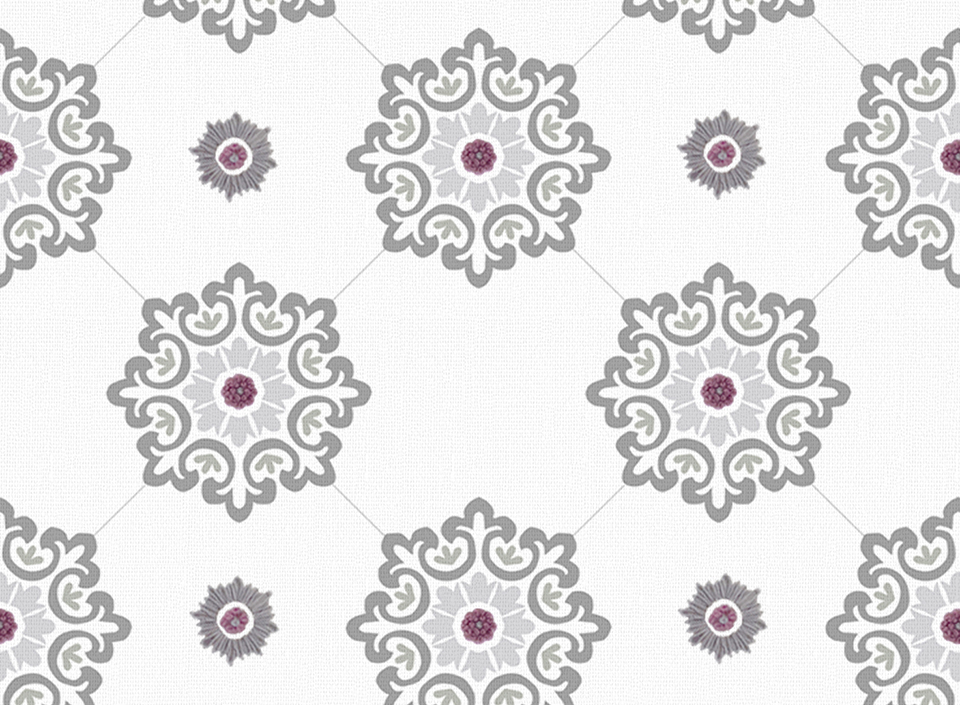 Textile - Print with Embroidery - Jaipur - Vintage Violet